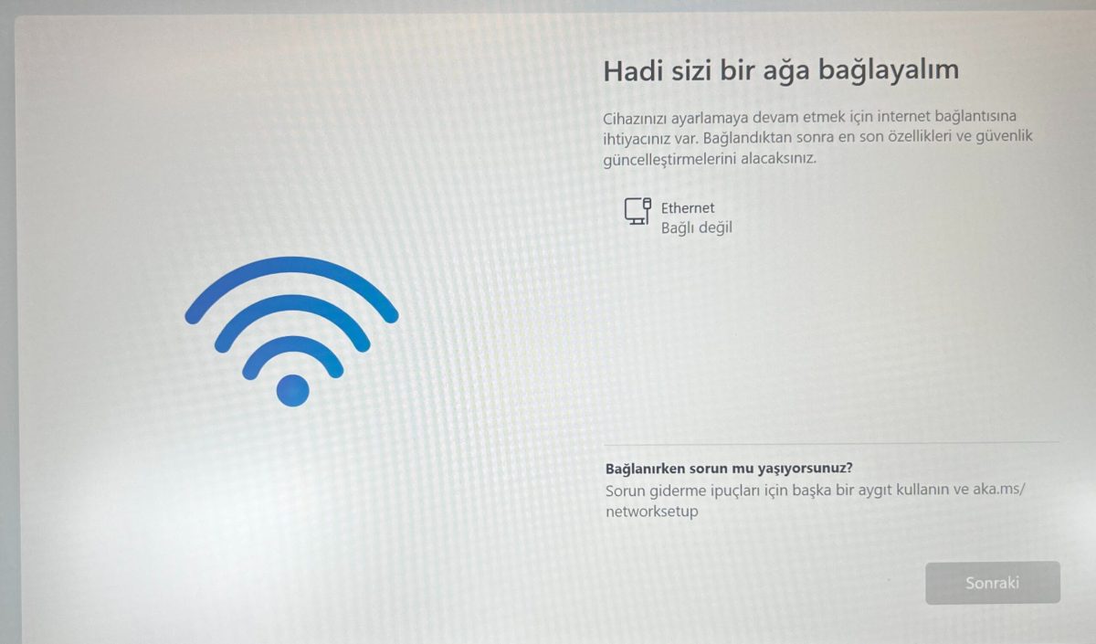 Windows 11 Zorunlu İnternet Bağlantısı