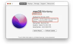 macos pc özelliklerine bakma