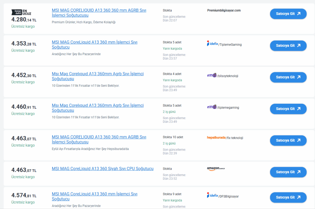 msi mag coreliquid a13 fiyatlari 1