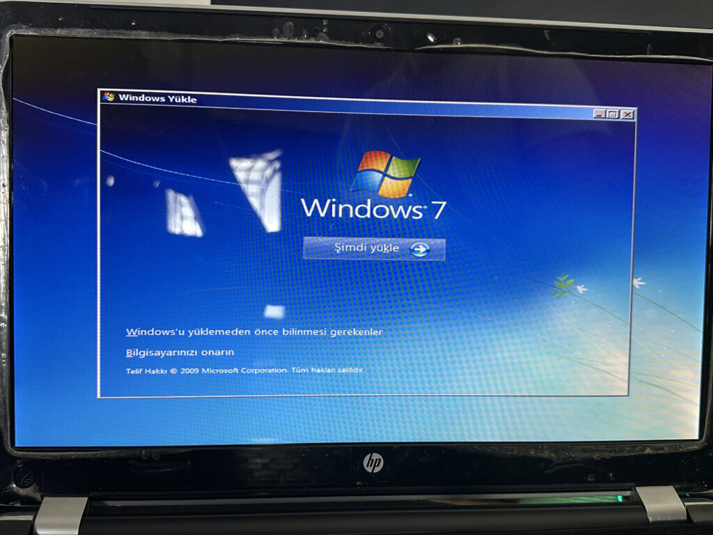 WIndows 7 kurulum simdi yukle
