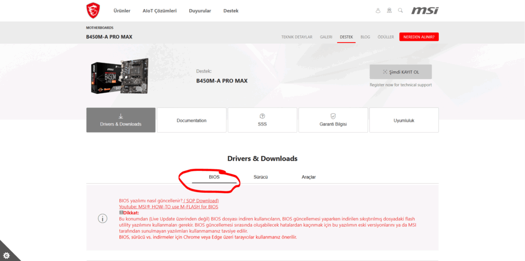 b450m a pro max bios sekmesi