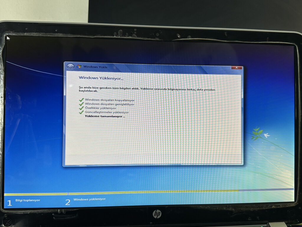 windows 7 kurulum bitmek uzere