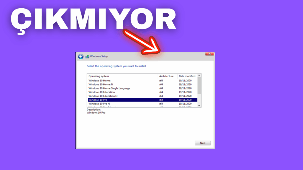 windows kurulumunda surum secememe