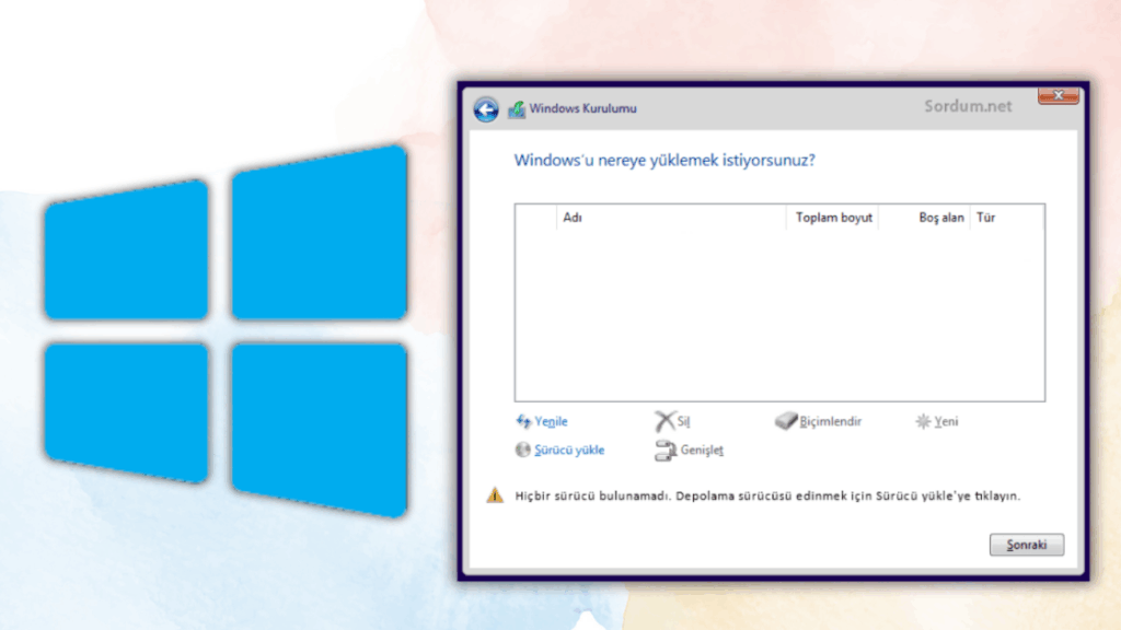hicbir surucu bulunamadi
