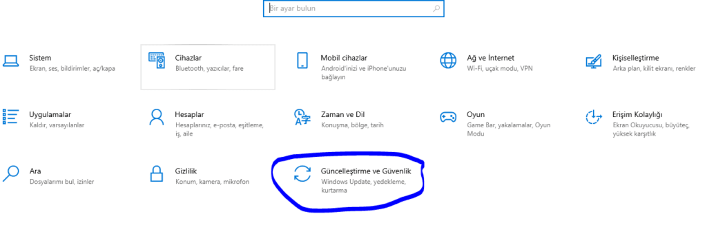 guncellestirme ve guvenlik